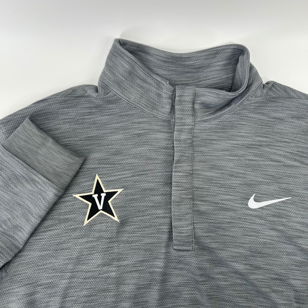 Nike Golf Pullover Mens XL Gray Vanderbilt Commodores Dri-FIT 1/4 Snap Shirt